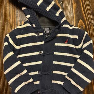 Nautica Kids Navy and White Striped Hoodie